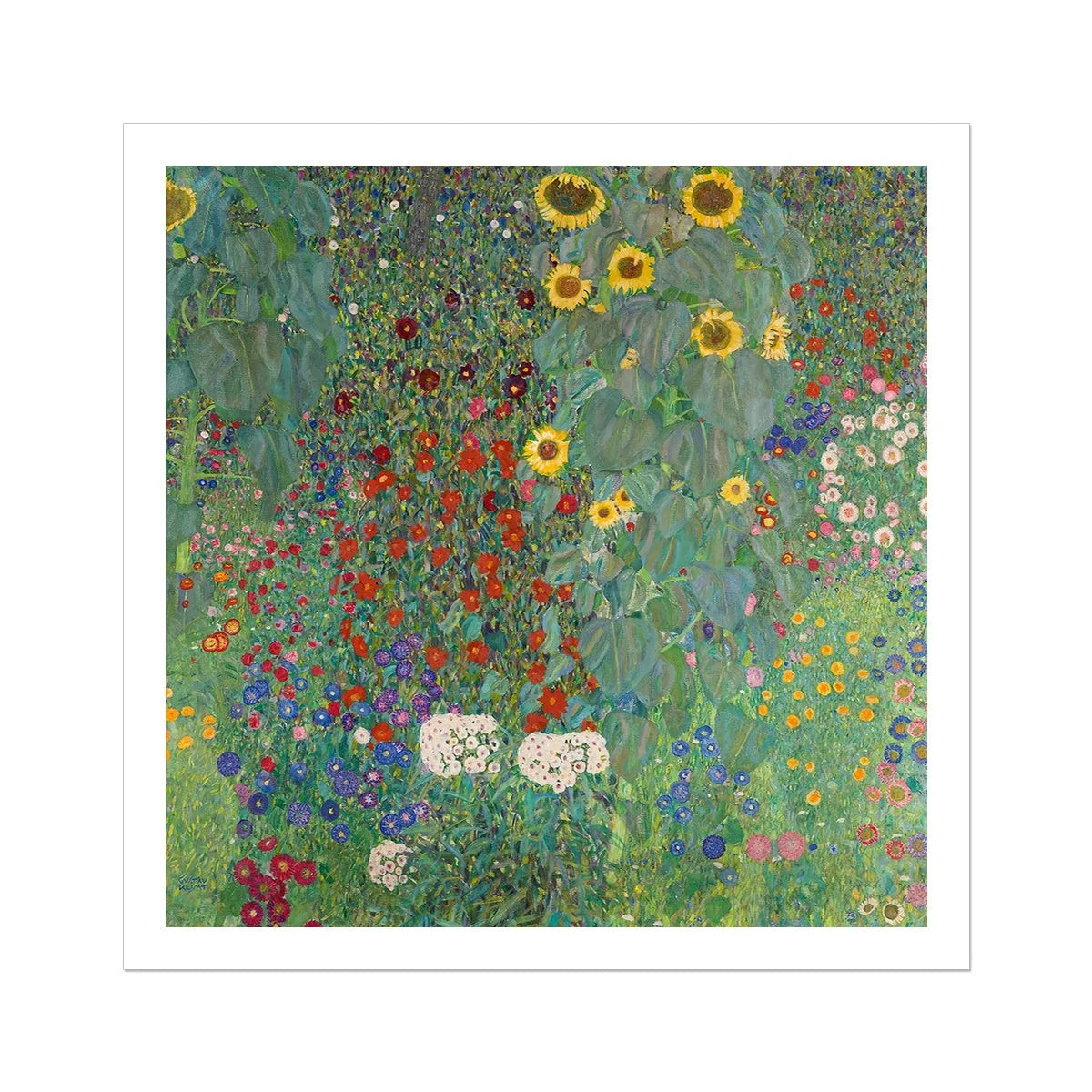 Farm Garden With Sunflowers By Gustav Klimt Fine Art Print - Posters Prints & Visual Artwork - Aesthetic Art