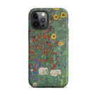 Farm Garden with Sunflowers - Gustav Klimt Iphone Case, 12 Pro Max / Matte, Floral-patterned Phone Case