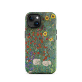 Farm Garden with Sunflowers - Gustav Klimt Iphone Case, 15 / Matte, Floral-patterned Phone Case