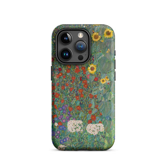 Farm Garden with Sunflowers - Gustav Klimt Iphone Case, 15 Pro / Matte, Floral Art Phone Case