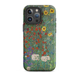 Farm Garden with Sunflowers - Gustav Klimt Iphone Case, 16 Pro Max / Matte, Floral-patterned Smartphone Case