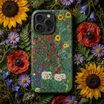 Bauerngarten mit Sonnenblumen - Gustav Klimt iPhone-Hülle, Handyhüllen, Toby Leon