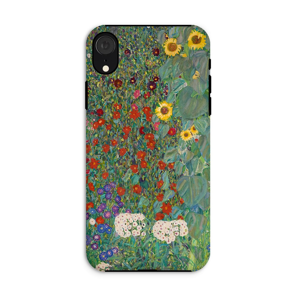 Farm Garden with Sunflowers - Gustav Klimt Iphone Case, Xr / Matte, Phone Case Colorful Floral Garden Painting Design