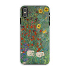 Farm Garden with Sunflowers Gustav Klimt Iphone Case, Xs Max / Matte, Phone Case Colorful Floral Garden Painting Design