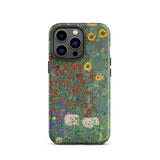 Farm Garden with Sunflowers - Gustav Klimt Phone Case Iphone 13 Pro / Matte Floral Art Iphone Case Gustav Klimt Farm, Farm Garden, Nouveau
