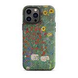 Farm Garden with Sunflowers - Gustav Klimt Phone Case Iphone 13 Pro Max / Matte Floral-patterned Smartphone Case Gustav Klimt Farm, Farm