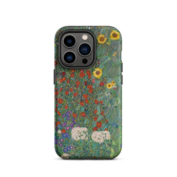 Farm Garden with Sunflowers - Gustav Klimt Phone Case Iphone 14 Pro / Matte Floral-patterned Phone Case Gustav Klimt Farm, Farm Garden, Art