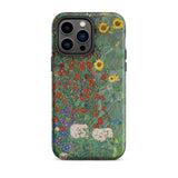 Farm Garden with Sunflowers - Gustav Klimt Phone Case Iphone 14 Pro Max / Matte Floral-patterned Smartphone Case Gustav Klimt Farm, Farm