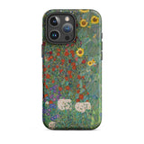 Farm Garden with Sunflowers - Gustav Klimt Phone Case Iphone 16 Pro Max / Matte Floral-patterned Smartphone Case Gustav Klimt Farm, Farm
