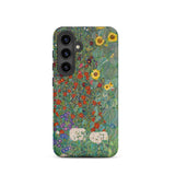 Farm Garden with Sunflowers - Gustav Klimt Phone Case Samsung Galaxy S24 / Matte Vibrant Floral Phone Case Detailed Print Sunflowers