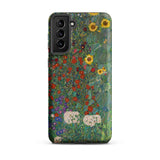 Farm Garden with Sunflowers - Gustav Klimt Samsung Case, Galaxy S21 Plus / Matte, Phone Case Vibrant Floral Pattern