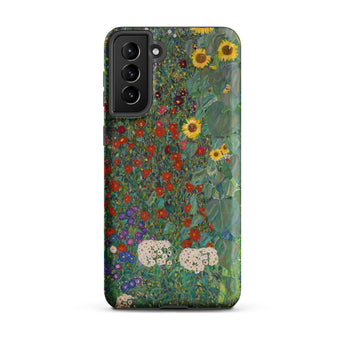 Farm Garden with Sunflowers - Gustav Klimt Samsung Case, Galaxy S21 Plus / Matte, Phone Case Vibrant Floral Pattern