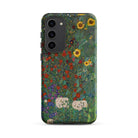Farm Garden with Sunflowers Gustav Klimt Samsung Case, Galaxy S23 Plus / Matte, Smartphone Floral Patterned Protective Case