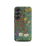 Farm Garden with Sunflowers - Gustav Klimt Samsung Case, Galaxy S25 / Matte, Smartphone Case Vibrant Floral Painting Design