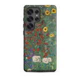 Farm Garden with Sunflowers - Gustav Klimt Samsung Case, Galaxy S25 Ultra / Matte, Smartphone Case Garden Painting Vibrant Flowers