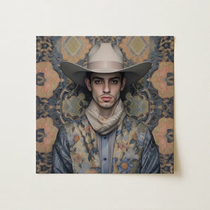Farzad - Arabic Gay Cowboy Art Print / Canvas, 12x12’’ / 31x31cm / Unframed / no Border, Posters Prints & Visual Artwork, Toby Leon