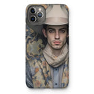 Farzad - Gay Arabic Cowboy Iphone Case, 11 Pro Max / Matte, Phone Case Artistic Portrait Man Cowboy Hat Floral