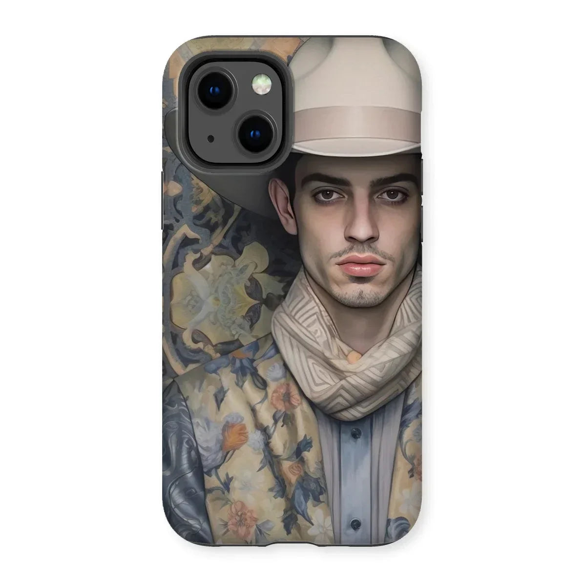 Farzad - Gay Arabic Cowboy Iphone Case, 13 / Matte, Phone Case Artistic Portrait Man Hat Floral Jacket