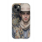 Farzad - Gay Arabic Cowboy Iphone Case, 13 Mini / Matte, Phone Case Portrait Man White Hat Floral Jacket
