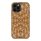 Featherweight Champion - Garuda Feathers Iphone Case, 13 Pro Max / Matte, Smartphone Case Abstract Flame-like Pattern Orange Yellow Gray