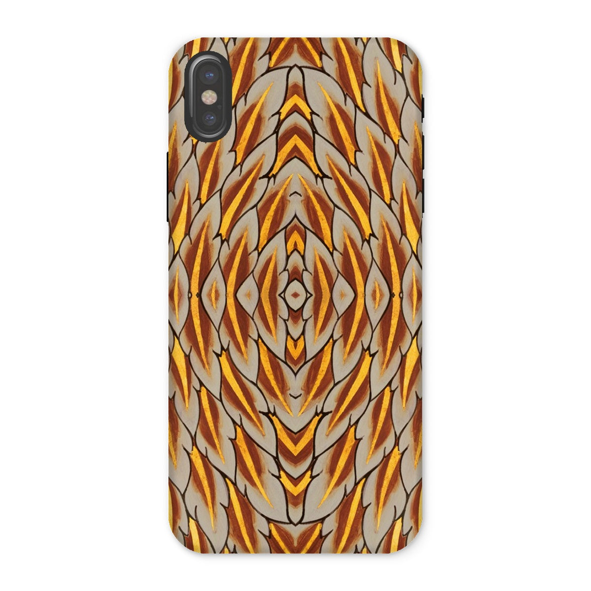Featherweight Champion Garuda Feathers Iphone Case, x / Matte, Phone Case Abstract Geometric Pattern Warm Earth Tones