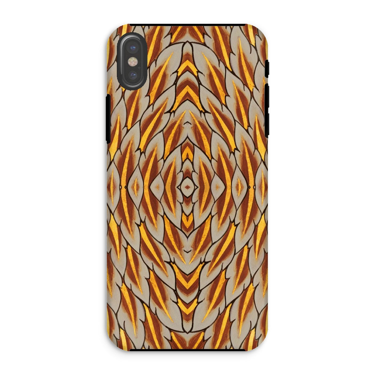 Featherweight Champion Garuda Feathers Iphone Case, Xs / Matte, Phone Case Abstract Geometric Pattern Warm Earth Tones
