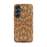 Featherweight Champion - Garuda Feathers Phone Case Samsung Galaxy S25 Plus / Matte Phone Case Symmetrical Fiery Orange Beige Geometric