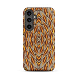 Featherweight Champion - Garuda Feathers Phone Case Samsung Galaxy S24 Plus / Matte Phone Case Symmetrical Fiery Orange Brown Geometric