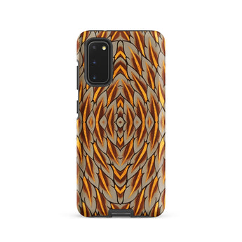 Featherweight Champion - Garuda Feathers Phone Case Samsung Galaxy S20 / Matte Phone Case Symmetrical Fiery Orange Brown Geometric Pattern