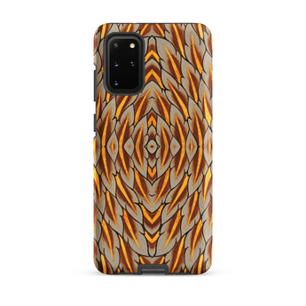Featherweight Champion - Garuda Feathers Samsung Case, Galaxy S20 Plus / Matte, Smartphone Case Symmetrical Pattern Brown Yellow Leaf-like