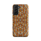 Featherweight Champion Garuda Feathers Samsung Case, Galaxy S21 Fe / Matte, Smartphone Case Symmetrical Brown Gold Abstract Pattern