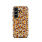 Featherweight Champion Garuda Feathers Samsung Case, Galaxy S24 / Matte, Smartphone Patterned Case Brown Gold Cream Abstract Shapes
