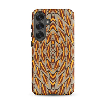Featherweight Champion - Garuda Feathers Samsung Case, Galaxy S25 Plus / Matte, Smartphone Case Camera Cutout Vibrant Symmetrical Pattern