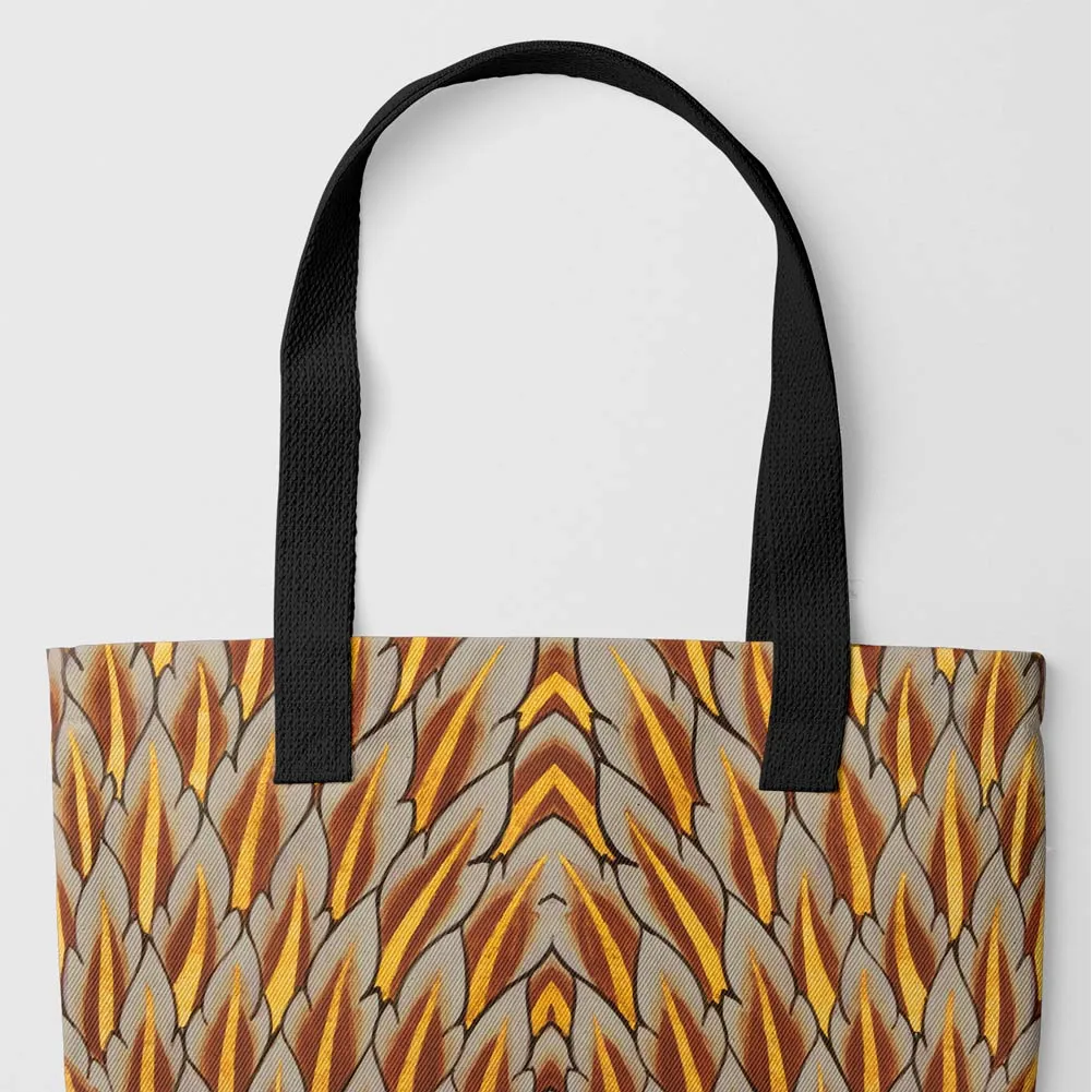 Featherweight Champion Tote Bag - Heavy Duty Reusable Grocery Bag - Black Handles - Shopping Totes - Aesthetic Art