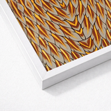 Framed Artwork Pattern Stylized Golden-orange Feathers Beige Background Trippy Thai Garuda, Art, Ancient Mythology