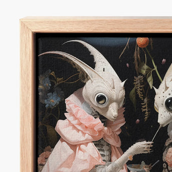 Framed Artwork Whimsical Pale Creature Textured Skin Long Lowbrow Alien Renaissance, Art, Phantasmagoric Feast
