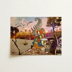 Feeding Time - Surreal Japanese Ritual Collage Art Print, 16x12’’ / 41x31cm / Unframed / no Border, Posters Prints & Visual Artwork, Toby