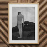 Feeling of Dependency - Sascha Schneider Art Print, 20x30’’ / 51x76cm / Natural Frame / 2’’ Matboard, Framed Black White Artwork Chained