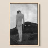 Feeling of Dependency - Sascha Schneider Framed Canvas, 12x18’’ / 31x46cm / Natural Floating Frame, Framed Painting Nude Chained Figure