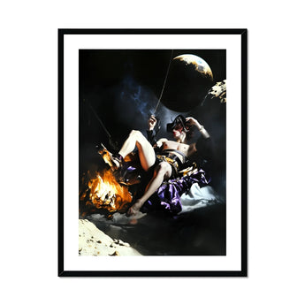 Feet to the Fire - Surreal Gay Pirate Fantasy Art Print, Framed Artistic Photograph Person Campfire Night