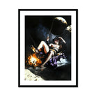 Feet to the Fire - Surreal Gay Pirate Fantasy Art Print, Framed Artistic Photograph Person Campfire Night