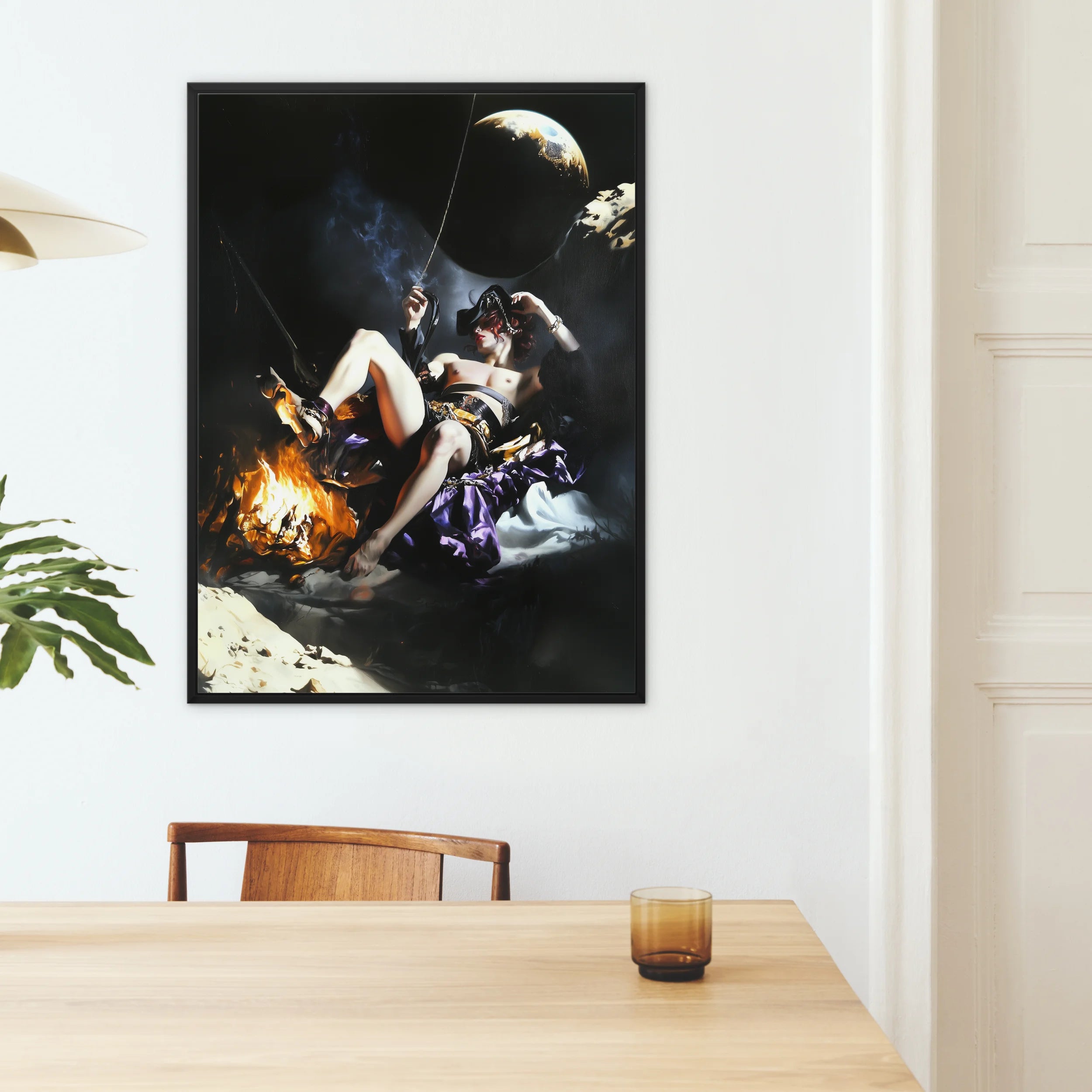 Feet to the Fire - Surreal Gay Pirate Fantasy Framed Canvas