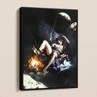 Feet to the Fire - Surreal Gay Pirate Fantasy Framed Canvas, Framed Surrealist Painting