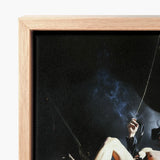 Minimalist Wooden-framed Canvas Print Dark Moody Artwork Subtle Surreal Gay Pirate, Queer Fantasies Ignites, Fantasy