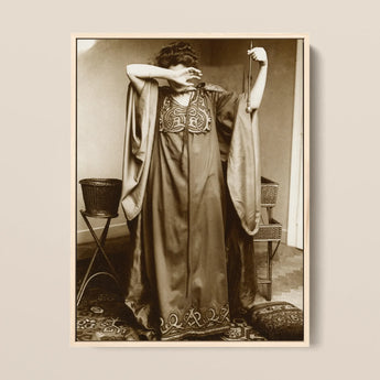 Female Model Standing - Alphonse Mucha Art Print / Canvas, 12x16’’ / 31x41cm / Natural Frame, Posters Prints & Visual Artwork, Toby Leon