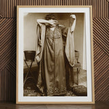 Female Model Standing - Alphonse Mucha Art Print / Canvas, 24x32’’ / 61x81cm / Natural Frame / Matboard, Posters Prints & Visual Artwork,