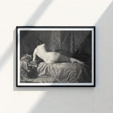Black-framed Black-and-white Art Print Nude Figure Bed Anonymous Parisian Camera, Operator, Young Model, Bistre Register, Wet-collodion