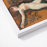 Framed Painting Nude Figure Earth-toned Ground Rendered Impressionistic Francis Augustus, Panel Left Deliberately, Bare, Female, Lathrop’s,