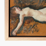 Female Nude - Francis Augustus Lathrop Art Print / Canvas Framed Oil Painting Figure Earthy-toned Ground Rendered, Panel Left Deliberately,