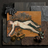 Female Nude - Francis Augustus Lathrop Art Print / Canvas Soft Impressionistic Painting Nude Figure Orange-toned Background Francis